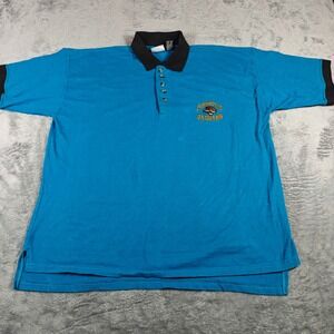 The Edge Jacksonville Jaguars Polo Shirt Mens L Teal Vintage 1996 NFL Cotton